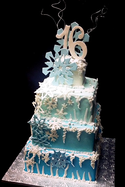 Winter Wonderland Sweet 16 Birthday Cake Winter Wonderland Sweet 16 Birthday Cake