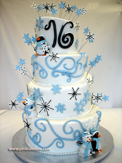 Winter Wonderland Sweet 16 Cake