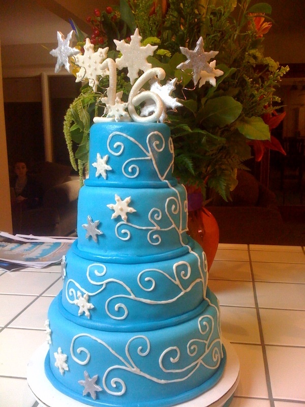 Winter Wonderland Sweet 16 Cake