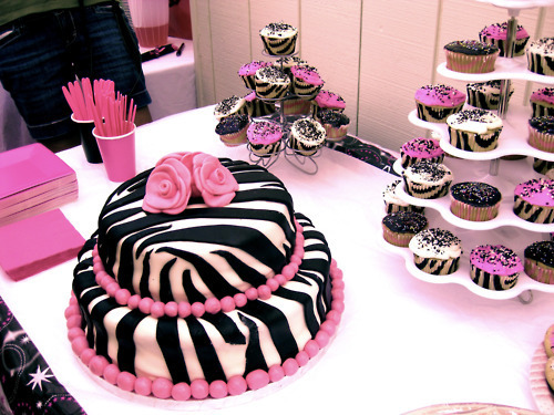 Zebra Cake and Cupcakes