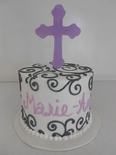 1st Communion Cake Purple