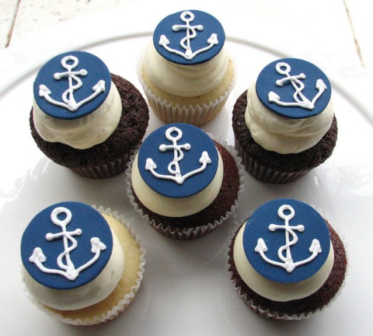 9 Photos of Nautical Bridal Cupcakes