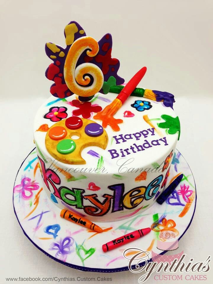 Art Paint Party Birthday Cake