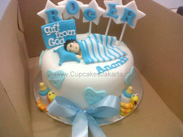 Baby Boy Fondant Cake