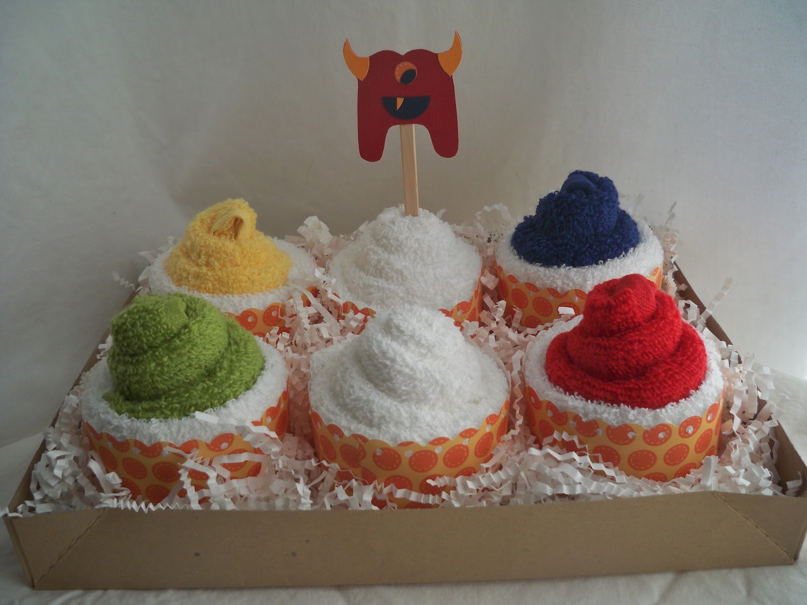 Baby Shower Washcloth Cupcakes