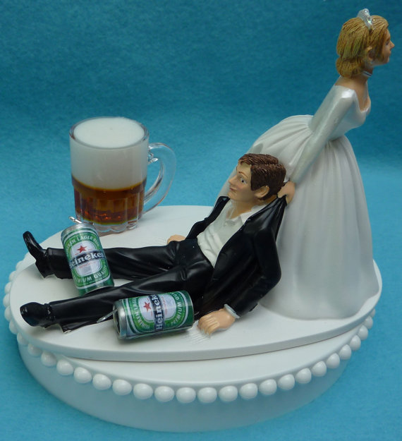 Beer-Themed Wedding Cake Toppers
