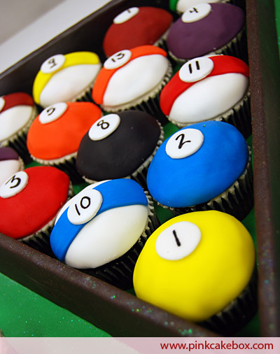 Billiard Pool Balls Cupcakes