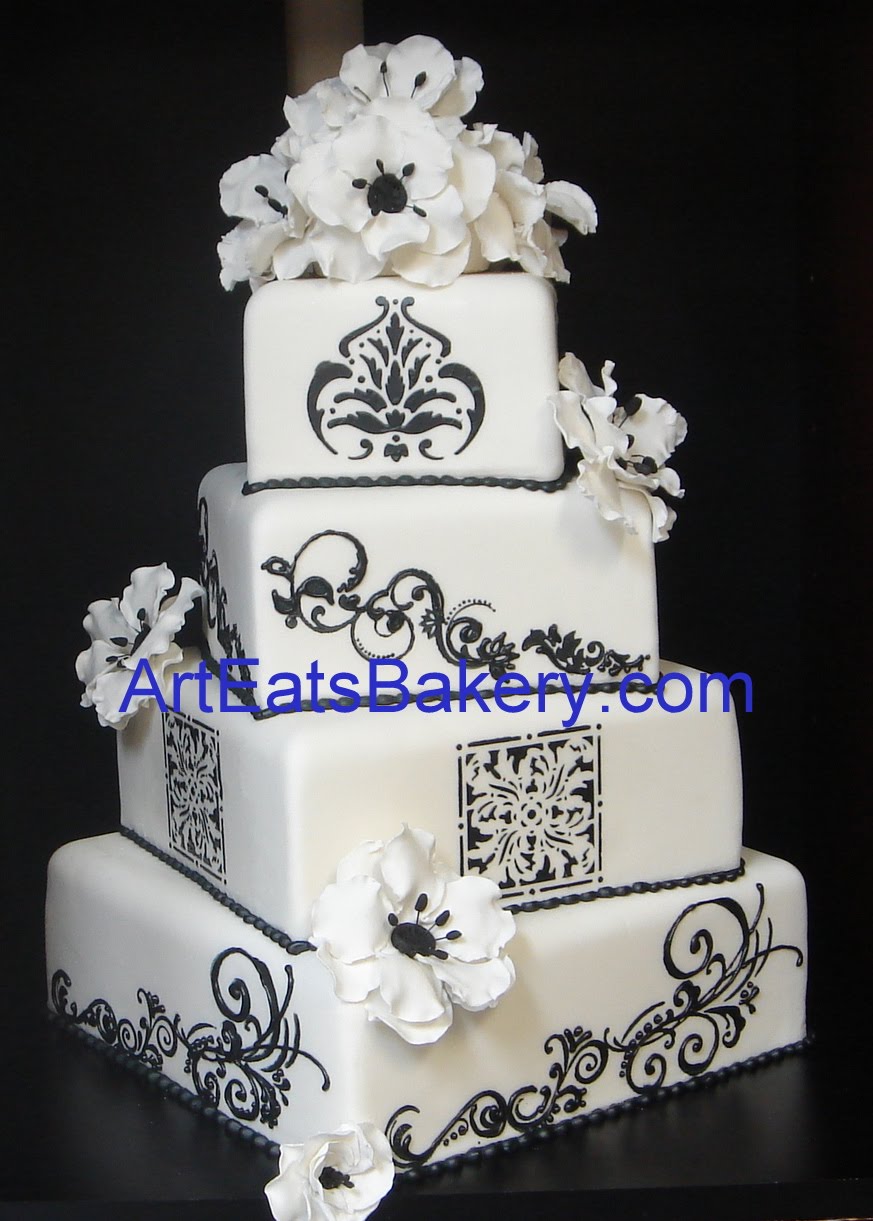 Black and White Wedding Cakes Designs