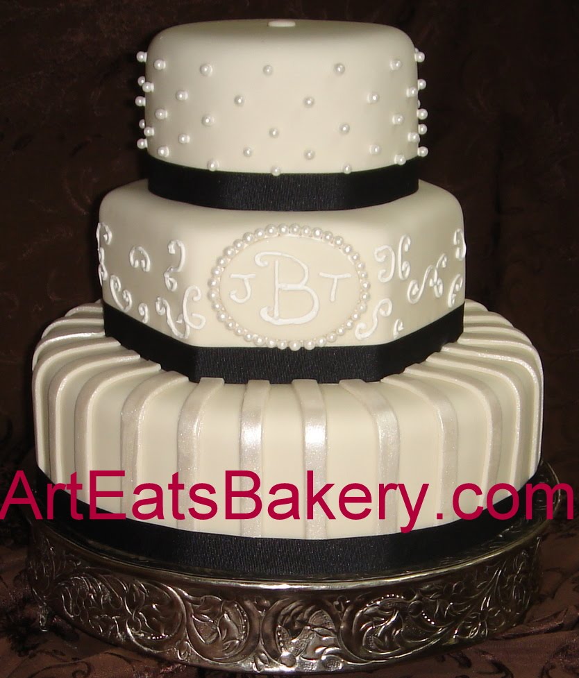 Black Fondant Wedding Cake Black Fondant Wedding Cake