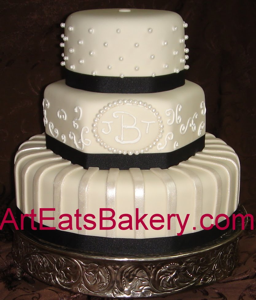 Black Fondant Wedding Cake