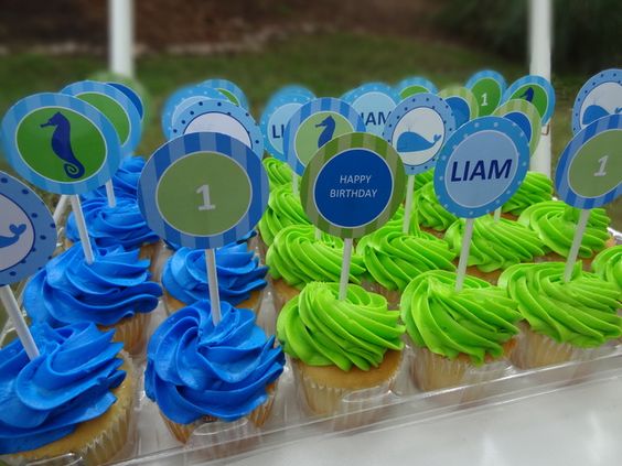Blue and Lime Green Birthday Cakes Blue and Lime Green Birthday Cakes