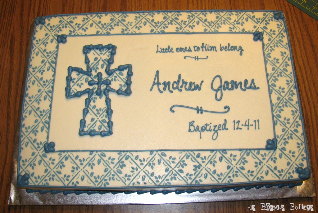 Boy Baptism Sheet Cake