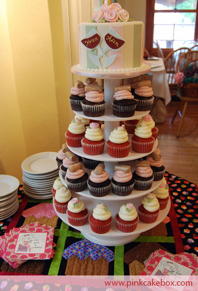 Bridal Shower Cake and Cupcakes
