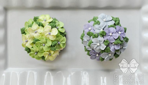 Buttercream Hydrangea Cupcake Tutorial