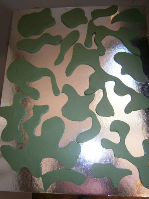 Camouflage Fondant Tutorial Camouflage Fondant Tutorial