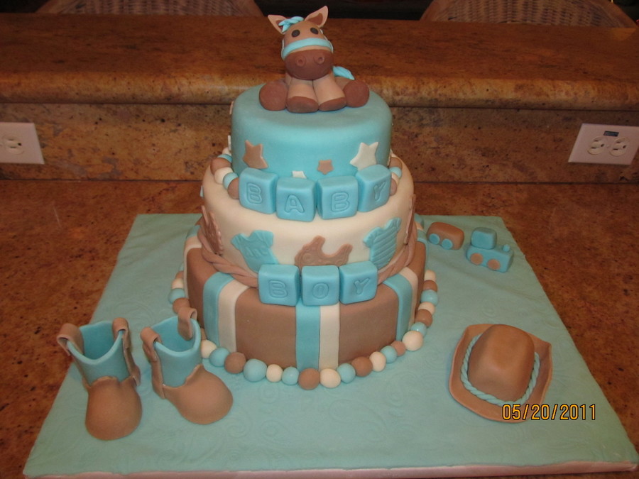 Cowboy Baby Shower Cake