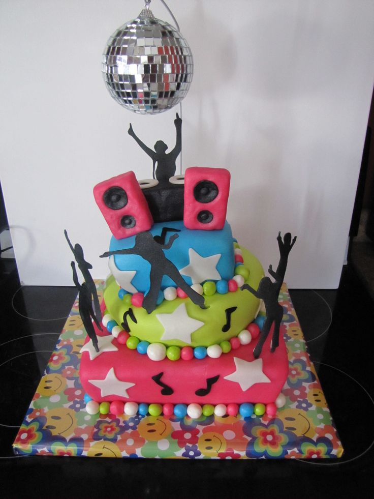 Dance Party Themed Cake