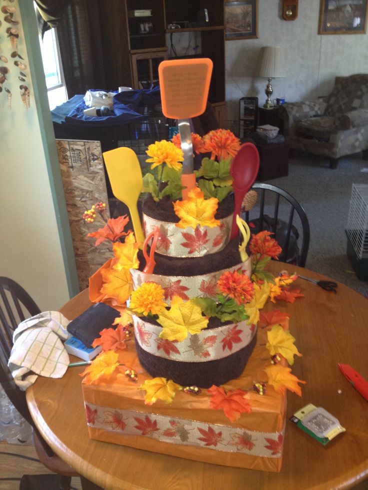 Fall Bridal Shower Towel Cake