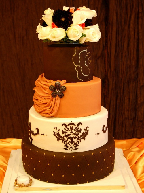 Fall Chocolate Wedding Cake