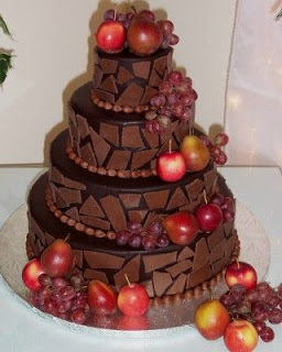 Fall Chocolate Wedding Cake