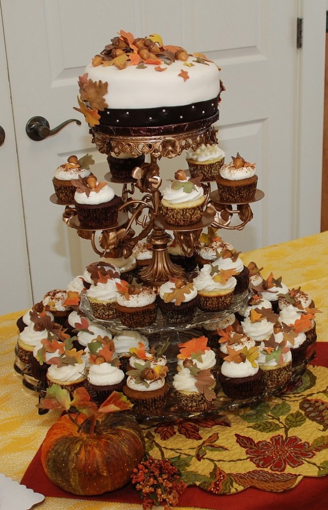 Fall Wedding Cupcake Tower