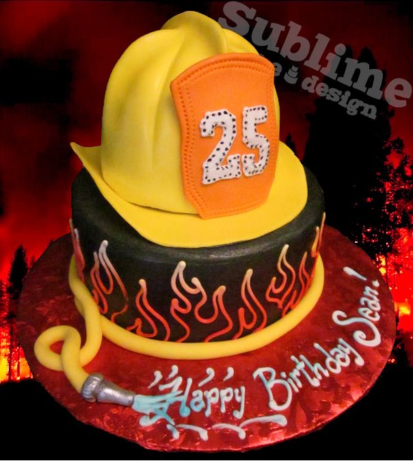 Firefighter Birthday Cake Flames
