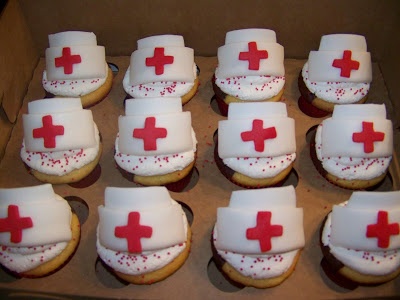 Fondant Nurse Hat Cupcake Topper Fondant Nurse Hat Cupcake Topper