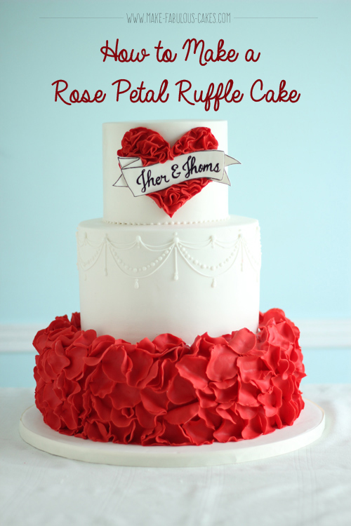 Fondant Petal Ruffle Wedding Cake