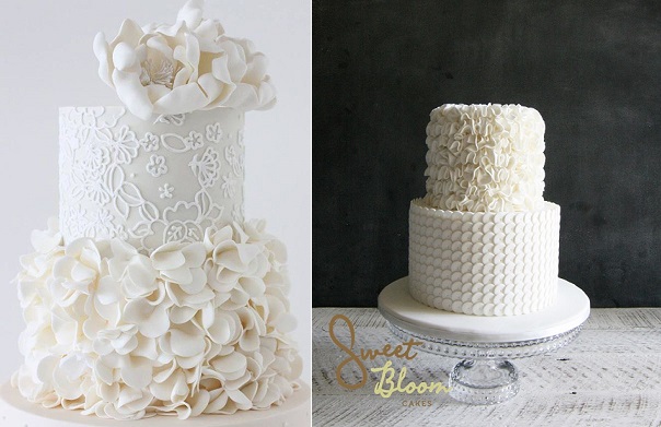 Fondant Petal Ruffle Wedding Cake