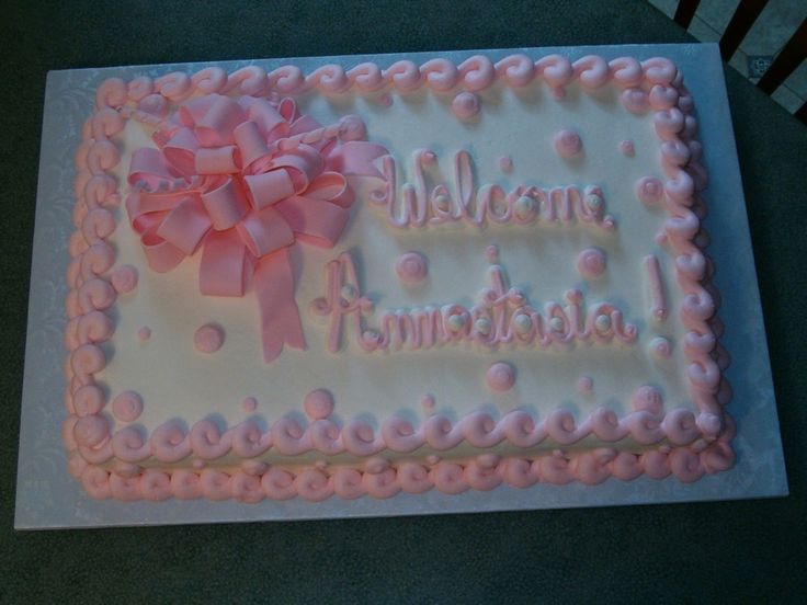 Girl Baby Shower Sheet Cake