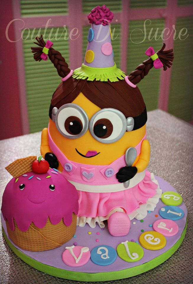 Girls Minion Birthday Cake
