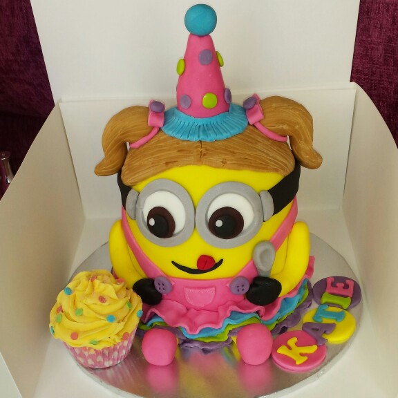 Girls Minion Birthday Cake