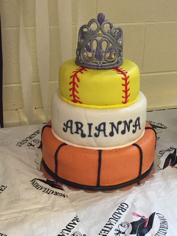 Girls Softball and Basketball Cake Girls Softball and Basketball Cake