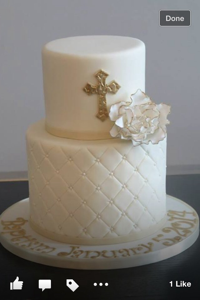 Gold Baptism Cake Gold Baptism Cake