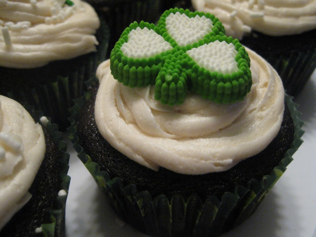 Guinness Cupcakes with Bailey's Frosting