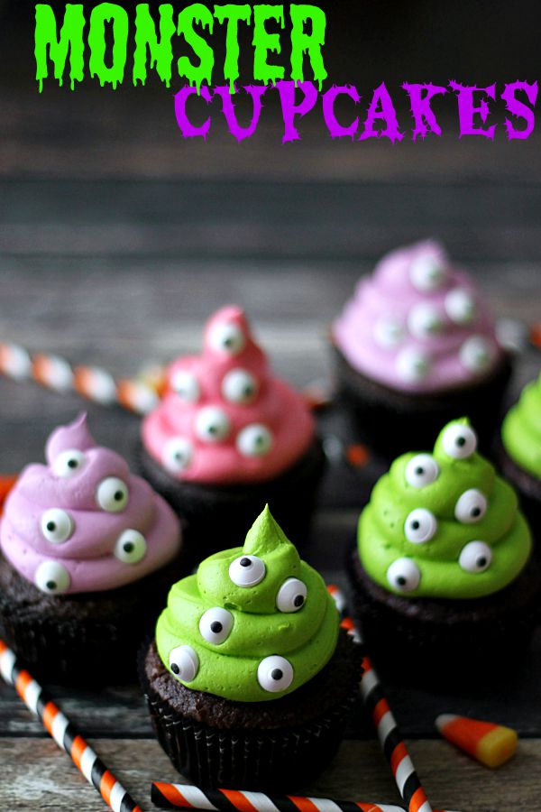 Halloween Monster Cupcakes