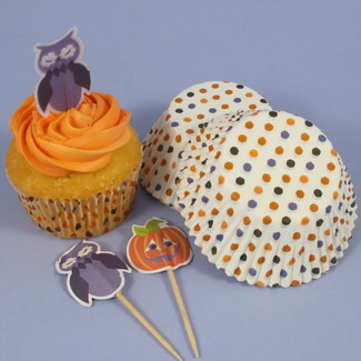 Halloween Polka Dot Cupcakes