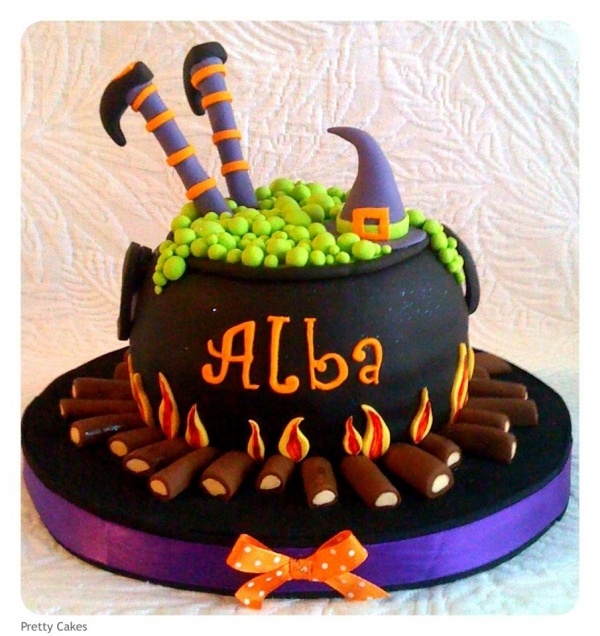 Halloween Witch Cauldron Cake