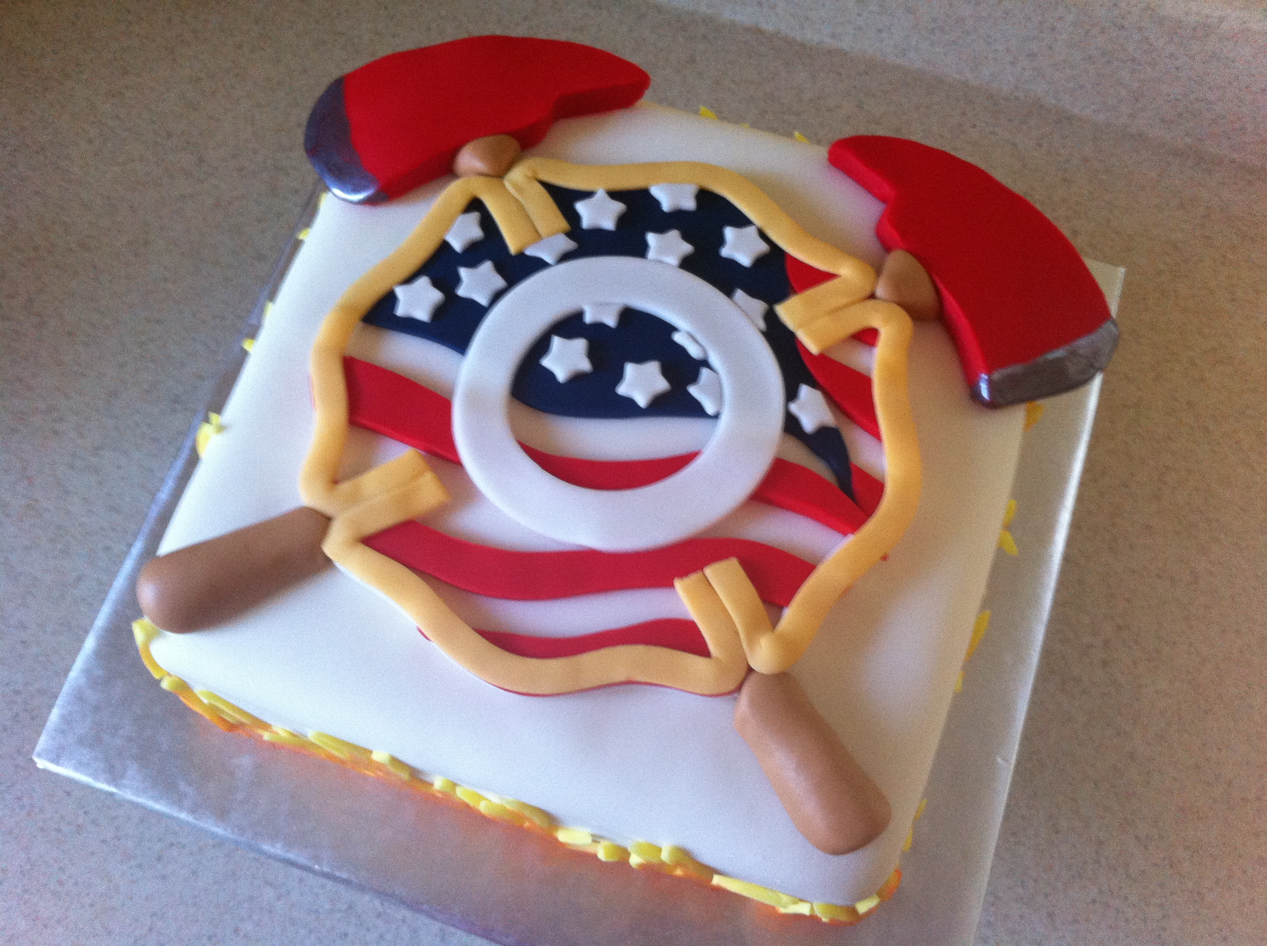 Happy Birthday Firefighter Cake