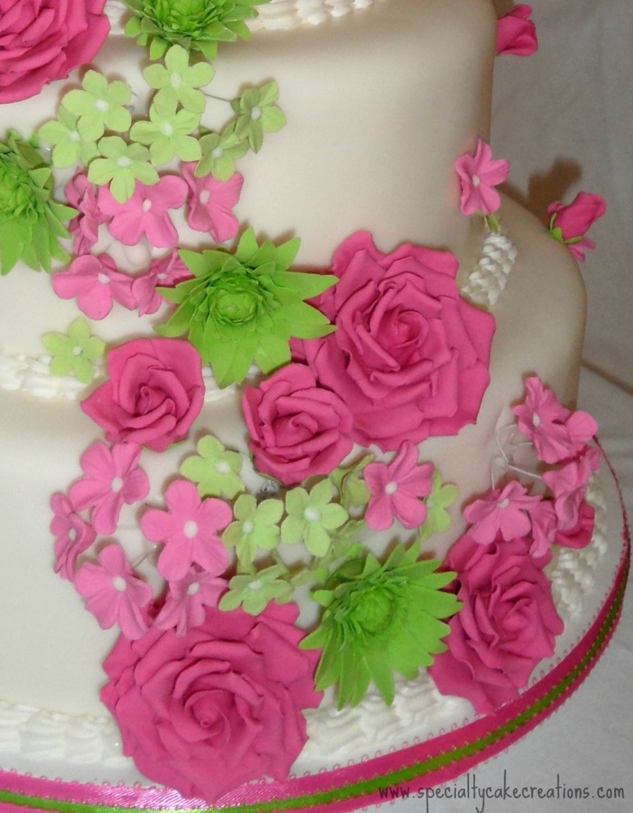 Hot Pink and Lime Green Wedding Flowers