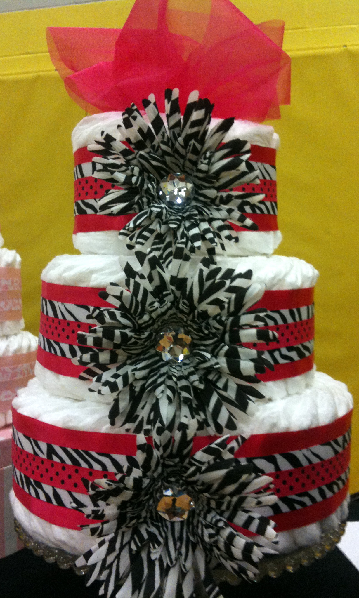 Hot Pink and Zebra Wedding Cake