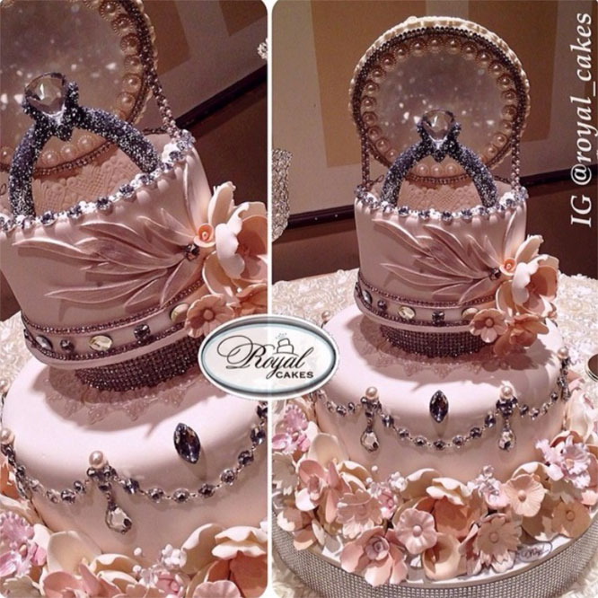Images of Cakes with Engagement Rings