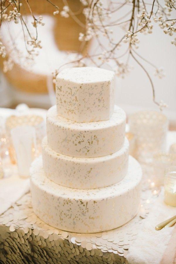 Modern Gold Wedding Cake