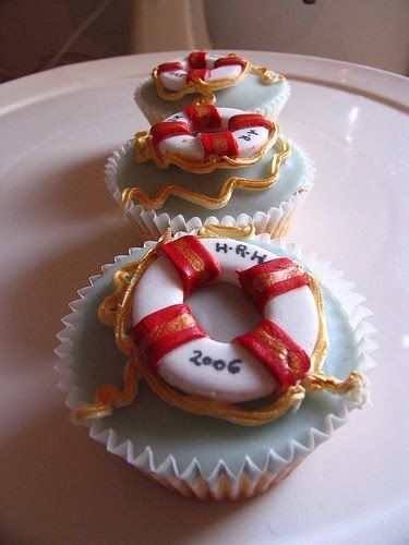 Nautical Themed Wedding Cupcakes Nautical Themed Wedding Cupcakes