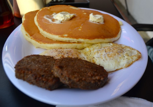 Pancakes with Bacon and Sausage Pancakes with Bacon and Sausage