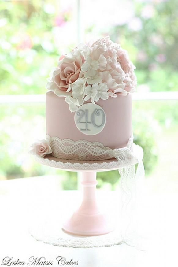 Peony Birthday Cake 40th Peony Birthday Cake 40th