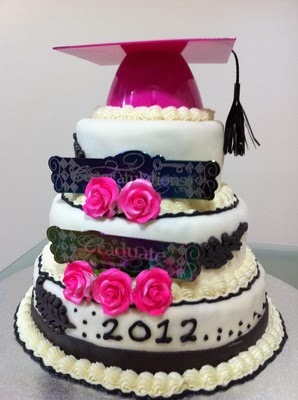 Pink and Black Graduation Cake Pink and Black Graduation Cake