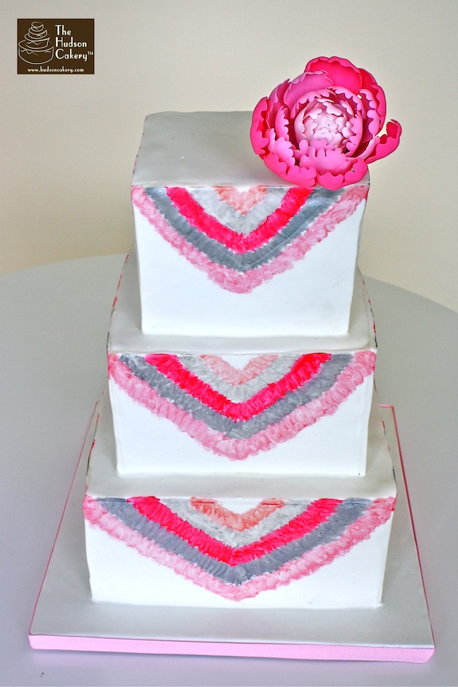 Pink Ombre Wedding Cake Square