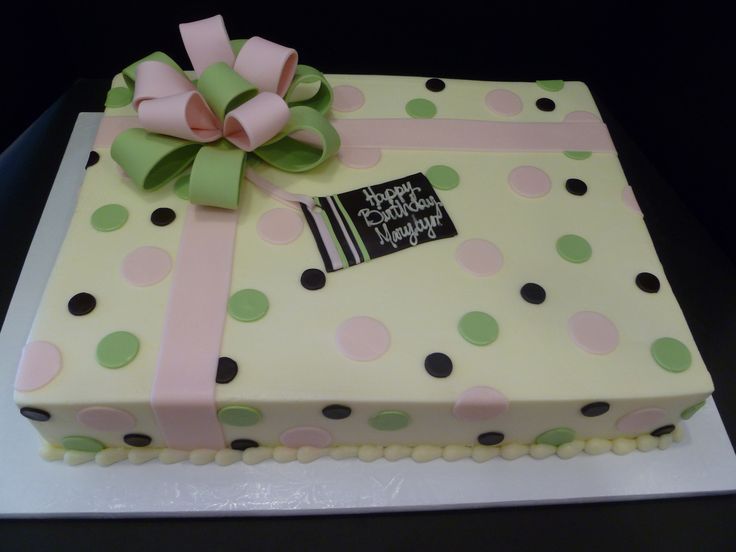 Pink Polka Dot Birthday Sheet Cake