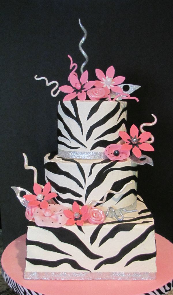 Pink Zebra Stripe Cake